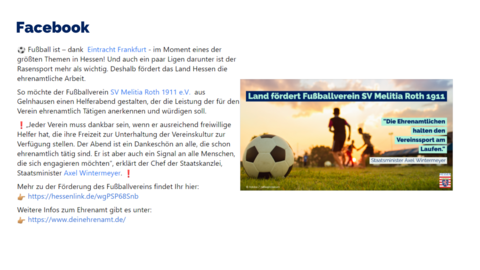 Facebook-Post vom 21. Mai 2022