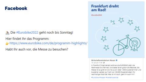 Facebook-Post vom 15. Juli 2022