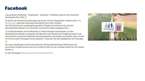 Facebook-Post vom 15. September 2022