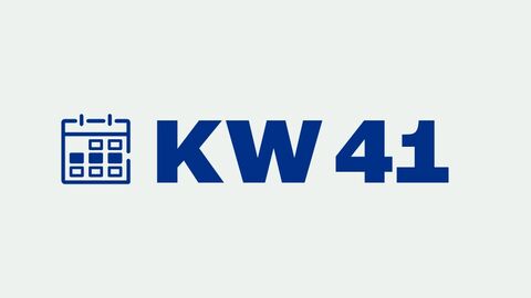 Grafik mit der Aufschrift "KW 41" für "Kalenderwoche 41"