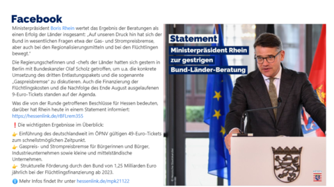 Facebook-Post von Donnerstag, 3. November 2022 um 17:38