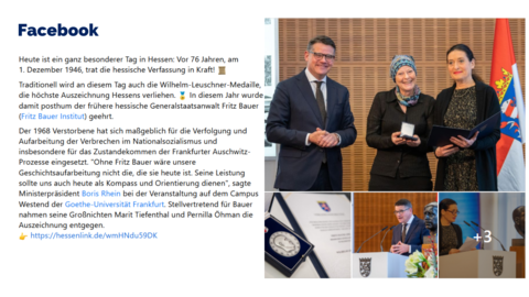 Facebook-Post von Donnerstag, 1. Dezember 2022 um 17:47