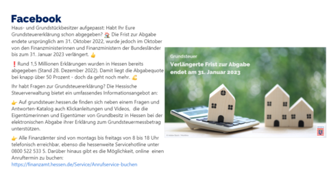 Facebook-Post von Dienstag, 24. Januar 2023 um 08:08