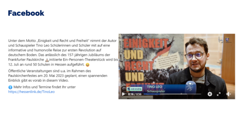 Facebook-Post vom 09.05.2023