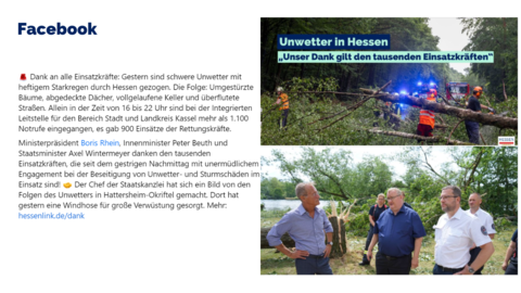 Facebook-Post vom 23. Juni 2023