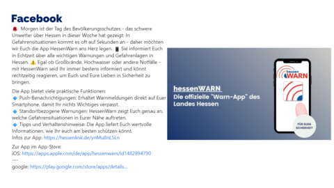 Facebook-Post vom 23. Juni 2023