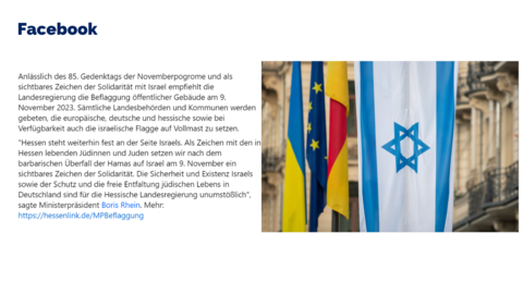 Facebook-Post vom 8. November 2023