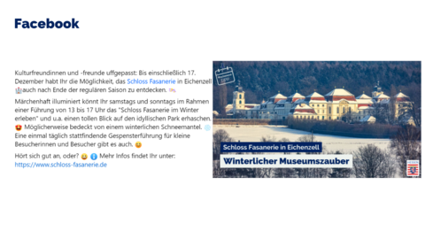 Facebook-Post vom 24. November 2023