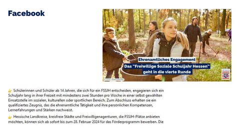 Facebook-Post vom 15. Januar 2024