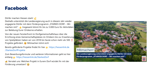 Facebook-Post vom 06. Januar 2024