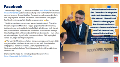 Facebook-Post vom 07. Februar 2024