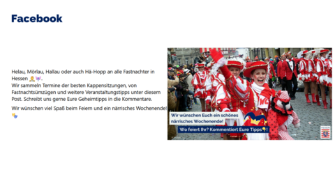 Facebook-Post vom 09. Februar 2024