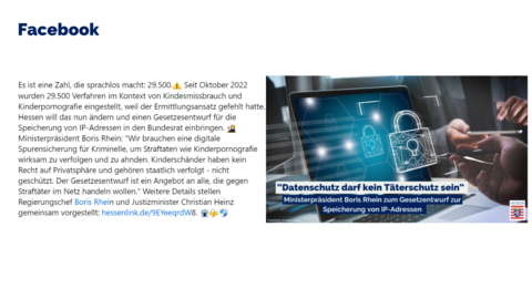 Facebook-Post vom 19. April 2024