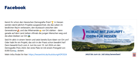 Facebook-Post vom 04. Juni 2024