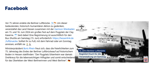 Facebook-Post vom 12. Juni 2024