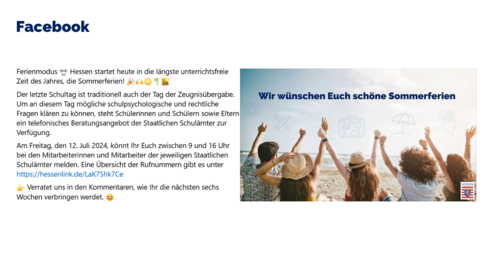 Facebook-Post vom 12.07.24