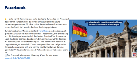 Facebook-Post vom 7. September 2024