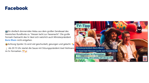 Facebook-Post vom 20. Februar 2025 