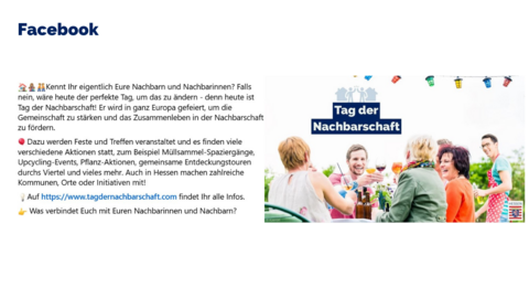 Facebook Post vom 23. Mai 2025