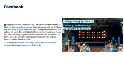 Facebook Post vom 13. Juni 2025