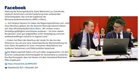 Facebook Post vom 24.10.25