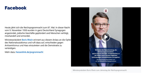 Facebook-Post vom 9. November 2025 