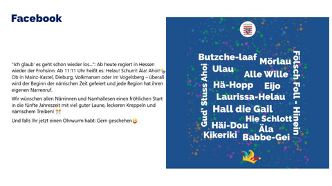 Facebook Post vom 11. November 2025