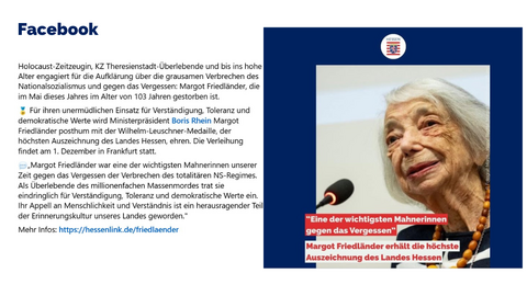 Facebook Post vom 12. November 2025