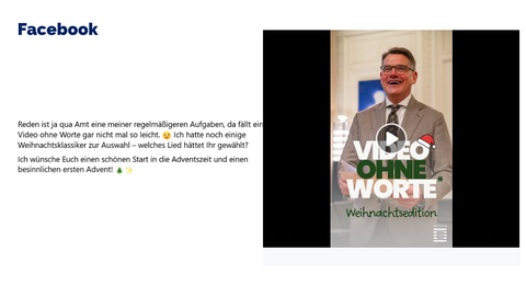 Facebook Post vom 30. November 2025