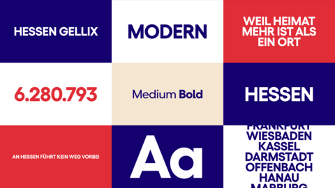 Collage mit der neue Schriftart "Hessen Gellix"