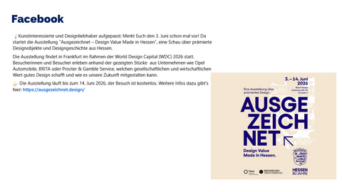 Facebook Post vom 08. Mai 2026