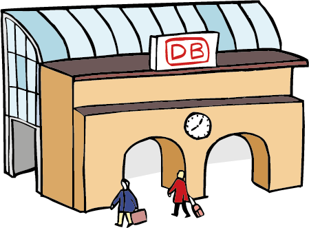 Bahnhof Hier fahren Züge.